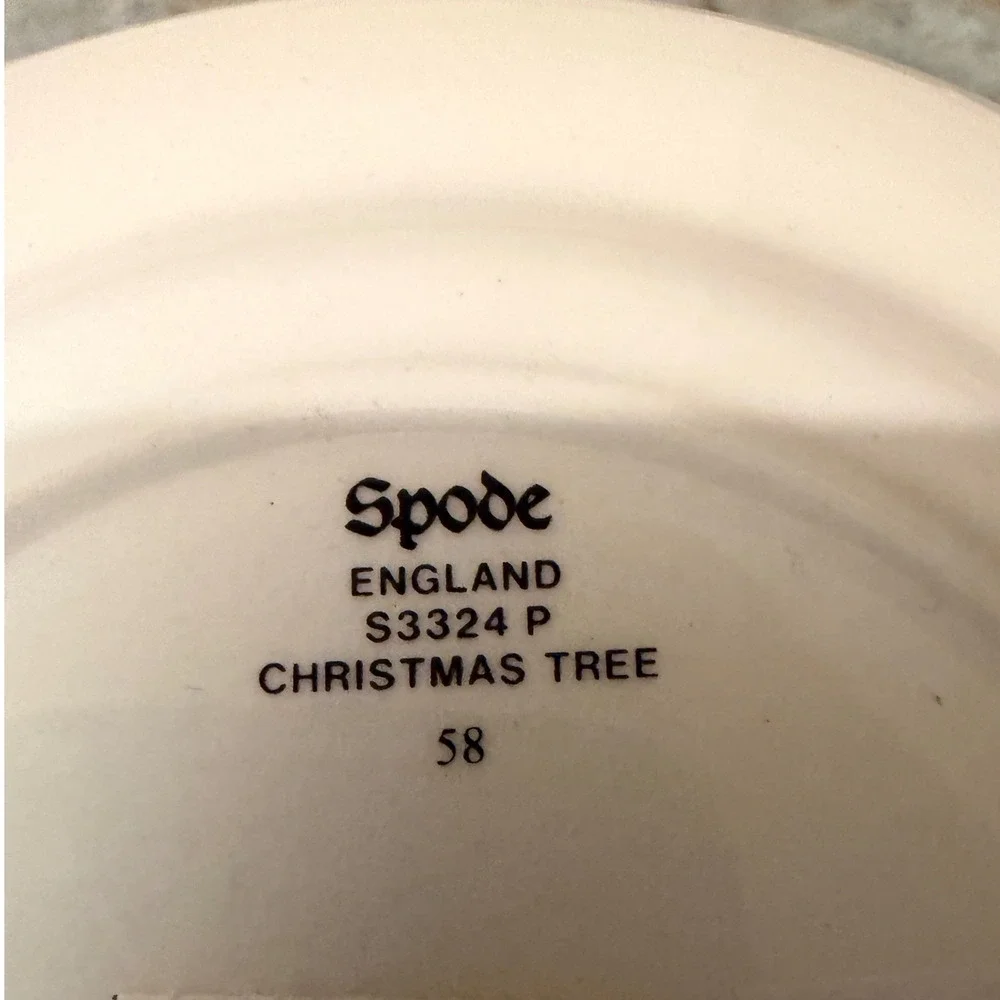Spode Christmas Tree Bread Butter Side Plates Set 4 England S3324 P Green 6.5 in